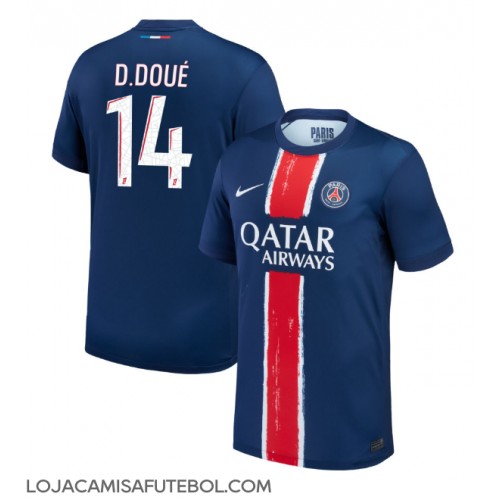 Camisa de Futebol Paris Saint-Germain Desire Doue #14 Equipamento Principal 2024-25 Manga Curta